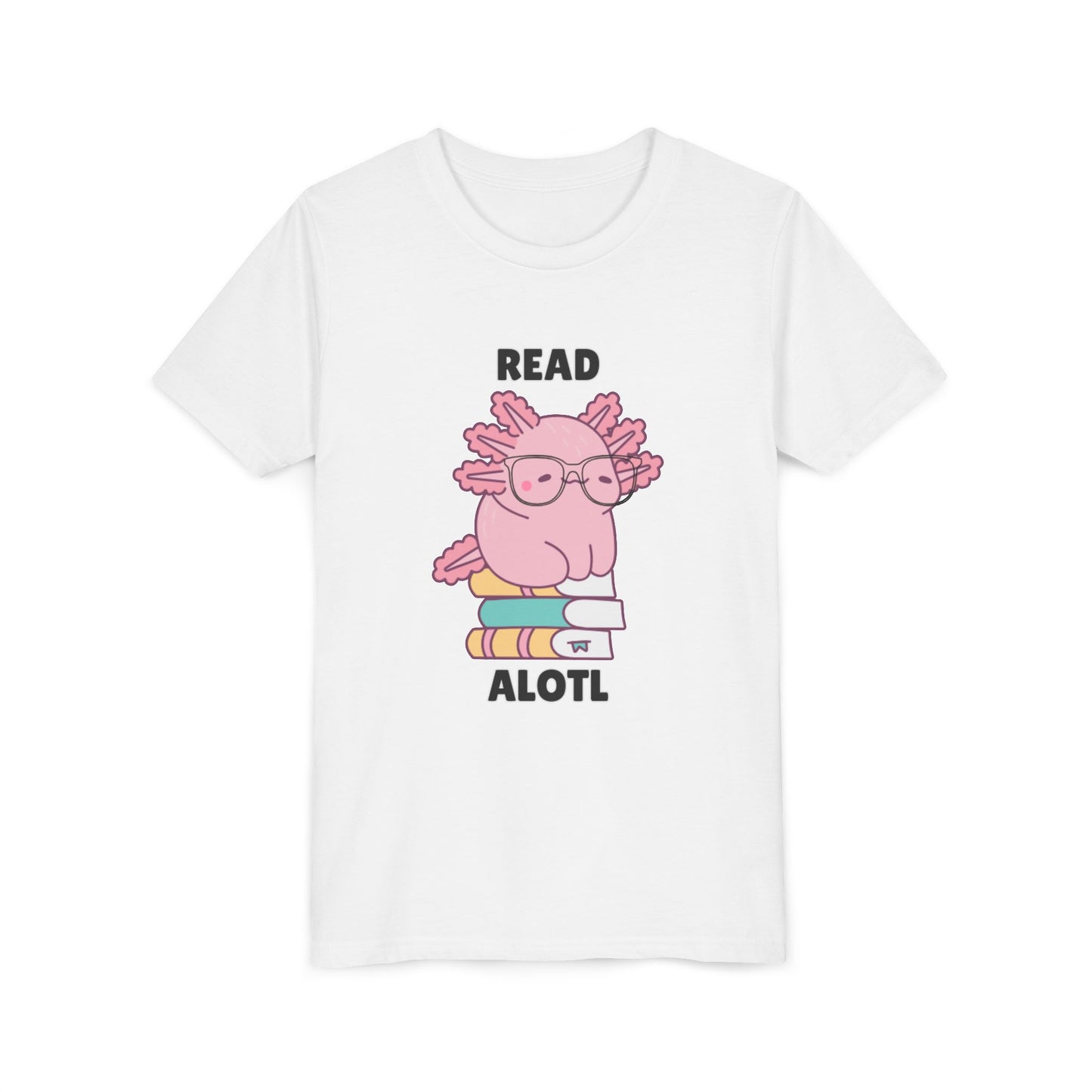 Youth Short Sleeve Tee Read Alotls Design - Fun Kids' Tee, Perfect for Book Lovers, Reading Theme, School Wear