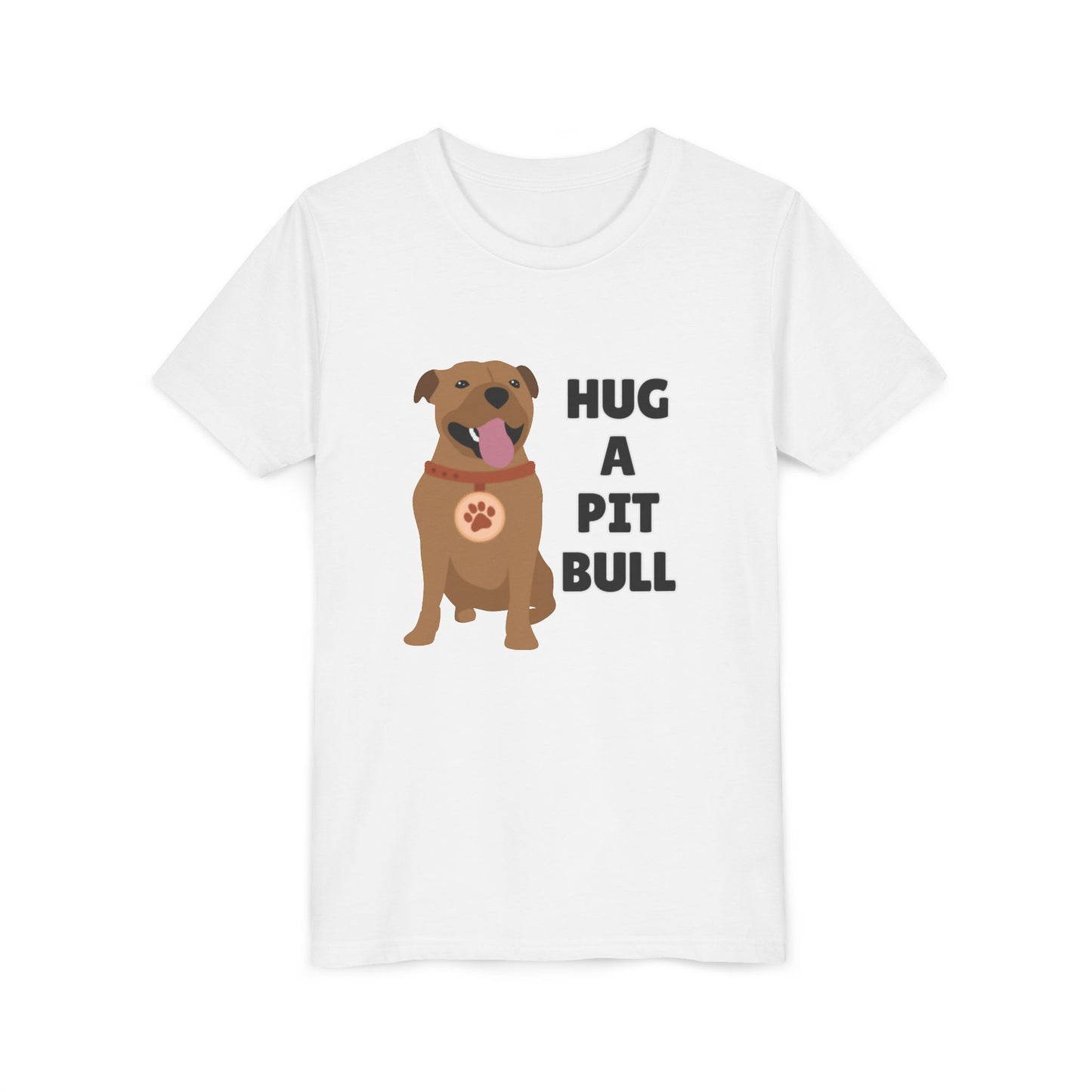 Hug a Pit Bull Youth Tee, Dog Lover Shirt, Kids Animal T-Shirt, Pet Adoption Awareness, Cute Gift, Animal Rescue Apparel