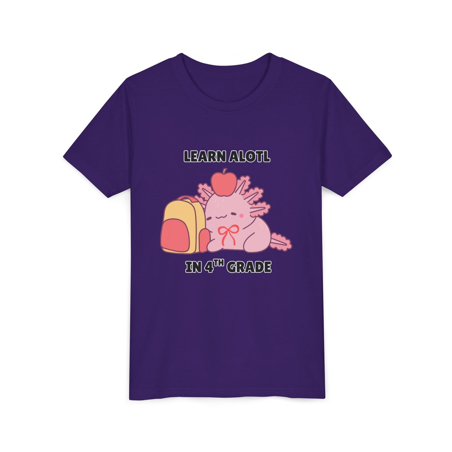 Learn Alotl in -- Grade (Customizable) Axolotl Back to School Youth Short Sleeve Tee