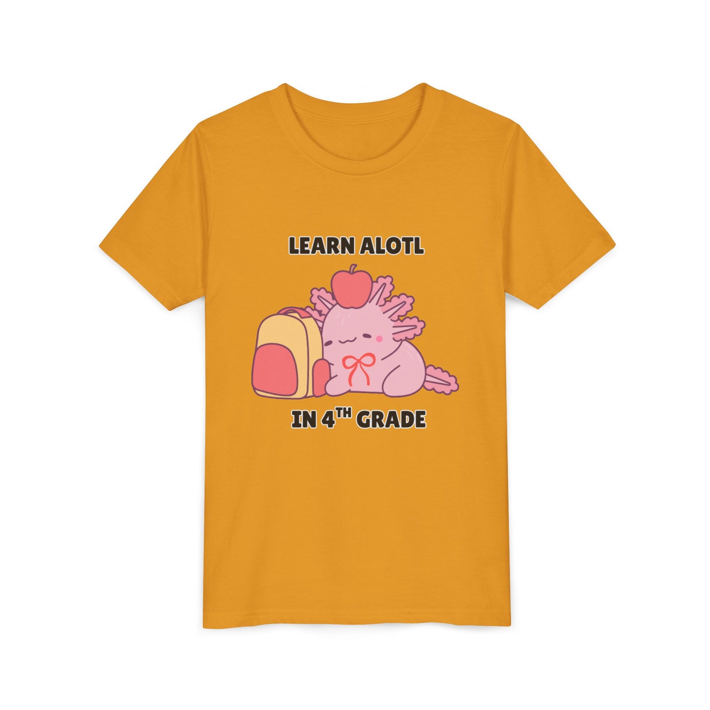 Learn Alotl in -- Grade (Customizable) Axolotl Back to School Youth Short Sleeve Tee