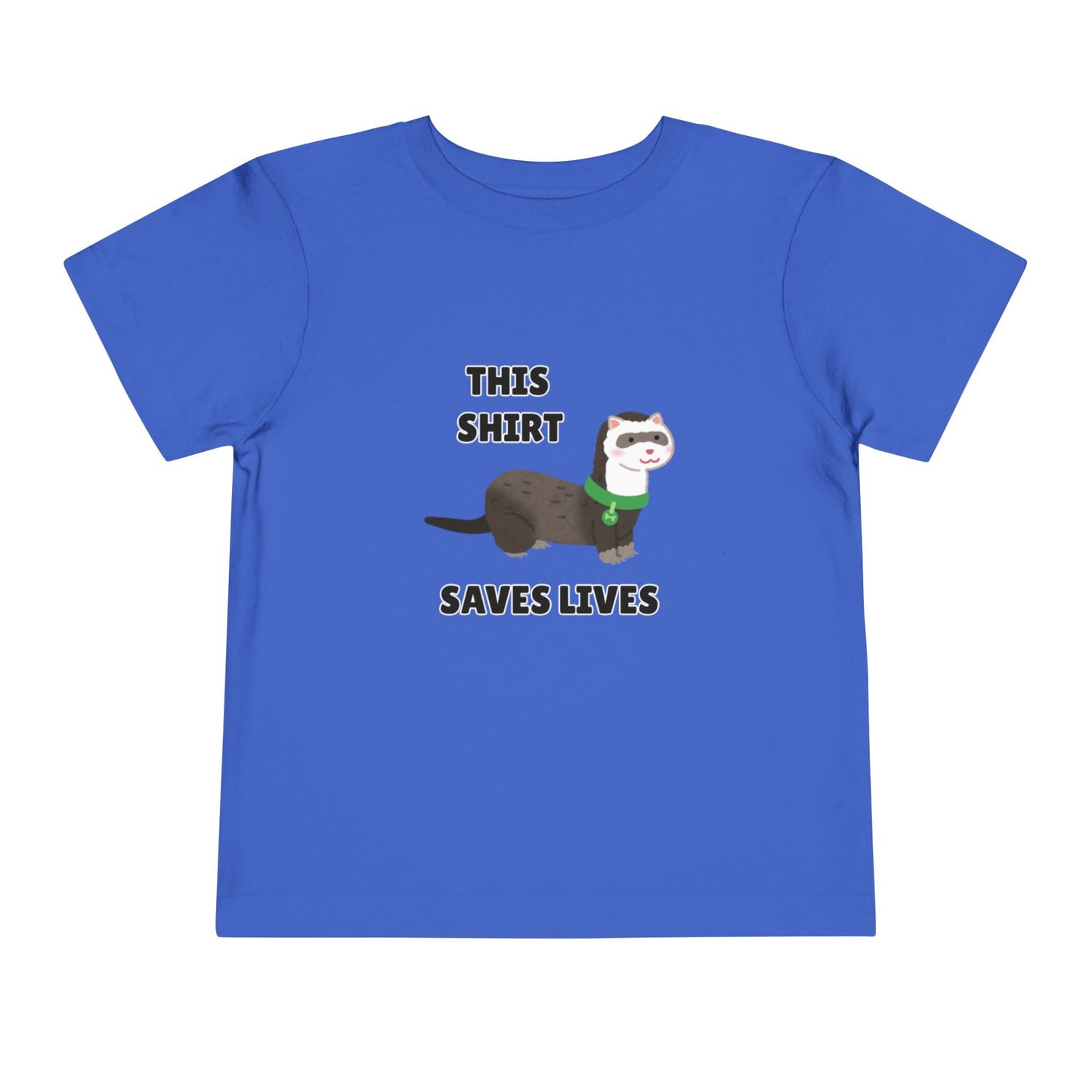 Toddler Sizes: This shirt Saves Lives Tee with Fun Ferret Design - Cute Short Sleeve Shirt, Animal Rescue, Animal Adoption, Kids Apparel, Gift for Animal Lovers, Playtime Wear