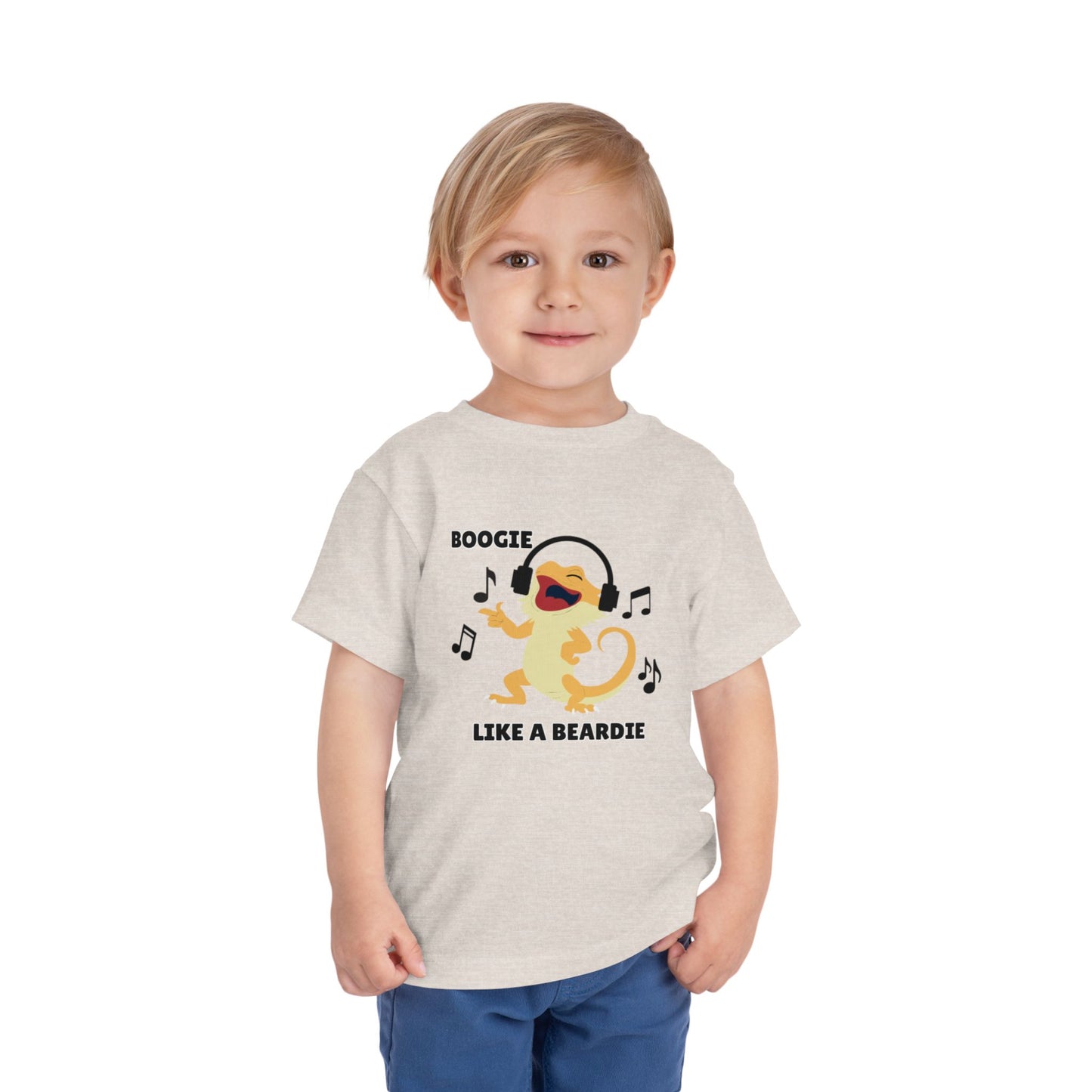 Toddler Sizes: Boogie like a Beardie Bearded Dragon Music Tee - Boogie Like A Beardie, Fun Kids T-Shirt, Playful Party Wear, Gift for Little Ones, Cute Summer Outfit