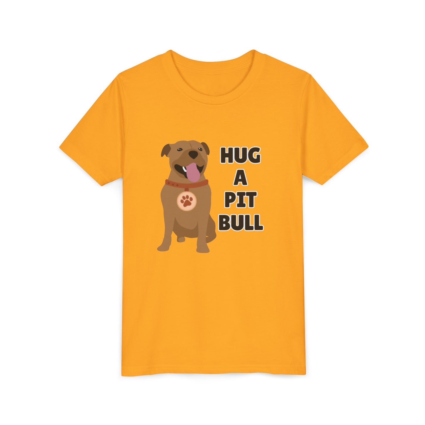 Hug a Pit Bull Youth Tee, Dog Lover Shirt, Kids Animal T-Shirt, Pet Adoption Awareness, Cute Gift, Animal Rescue Apparel