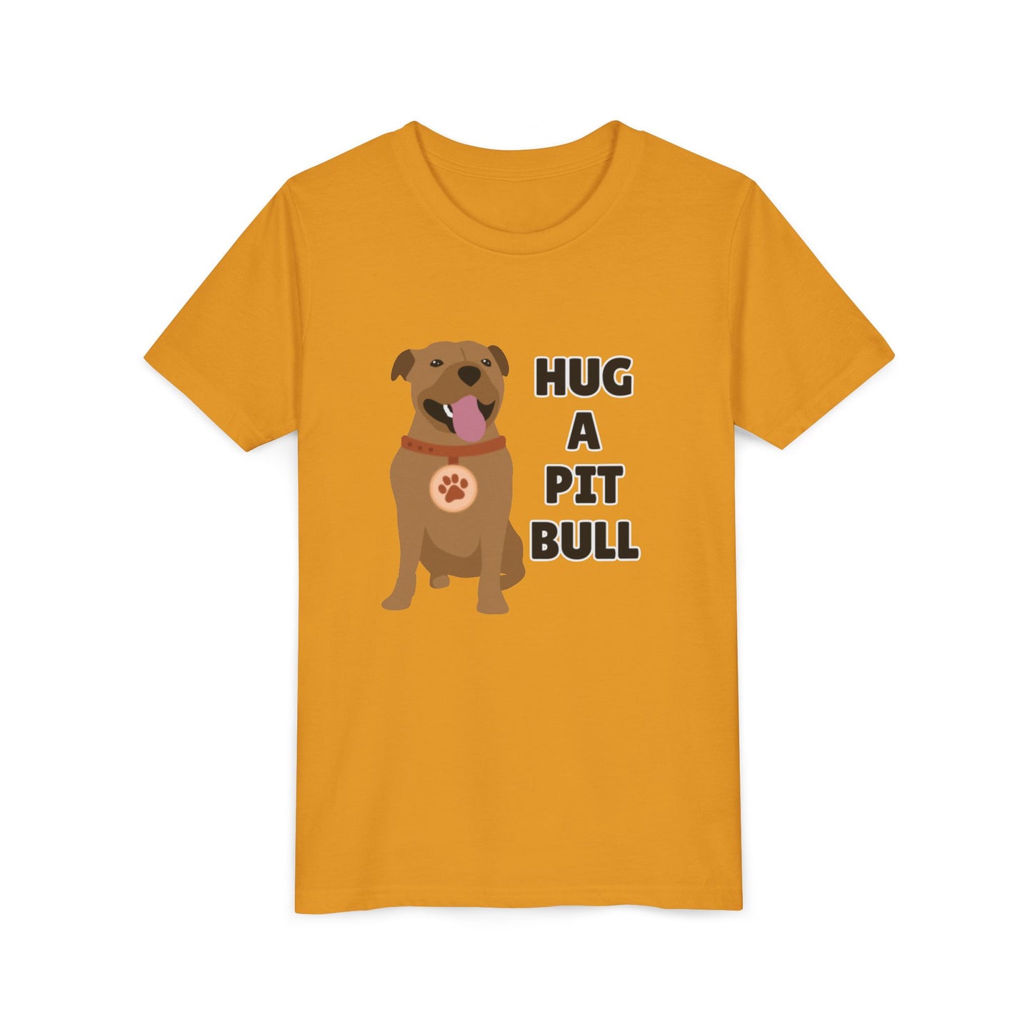 Hug a Pit Bull Youth Tee, Dog Lover Shirt, Kids Animal T-Shirt, Pet Adoption Awareness, Cute Gift, Animal Rescue Apparel