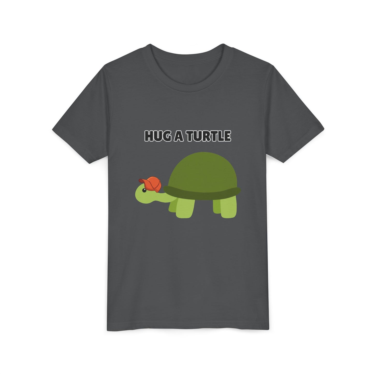 Hug a Turtle Youth Tee - Fun Nature Shirt, Children's Gift, Green Turtle Art, Ocean Conservation, Cute Animal Shirt