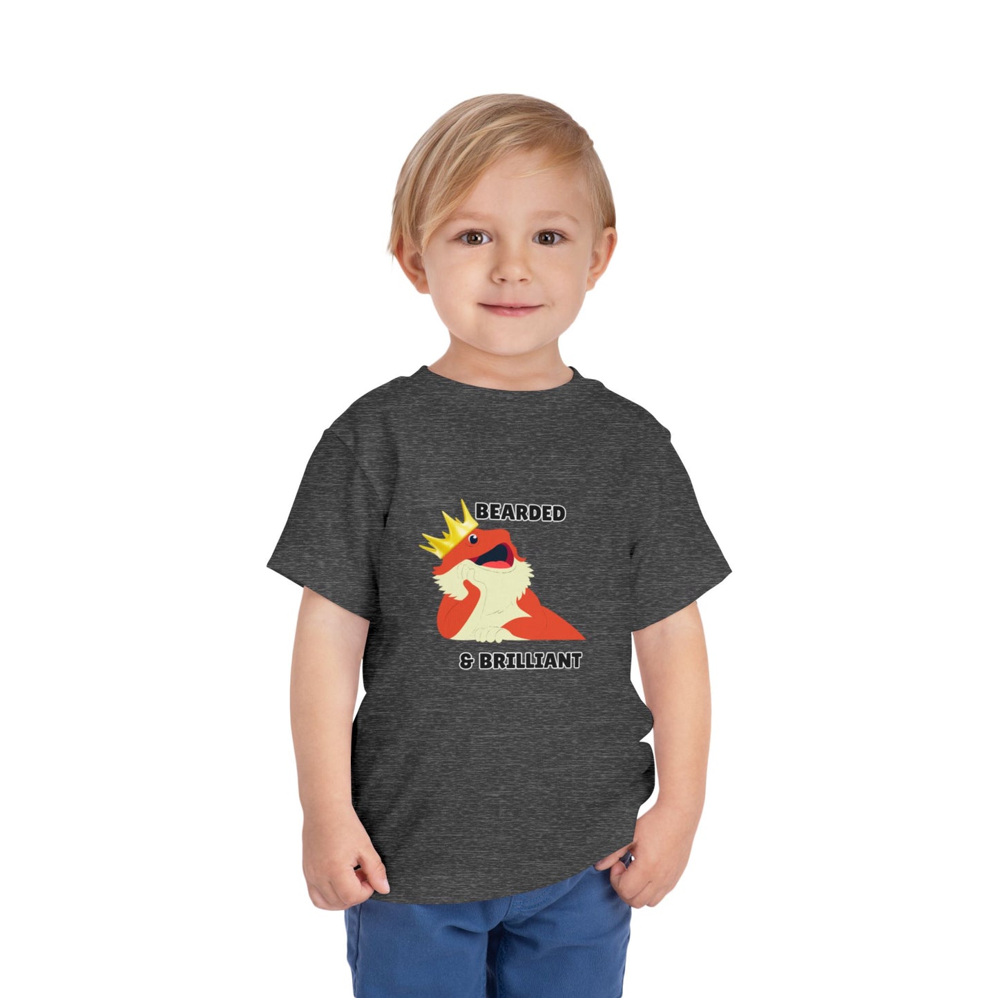 Toddler Sizes: Bearded & Brilliant Bearded Dragon Crown Toddler Tee - Fun Kids Reptile T-Shirt, Playdate Outfit, Unique Toddler Fashion, Cute Child's Clothing