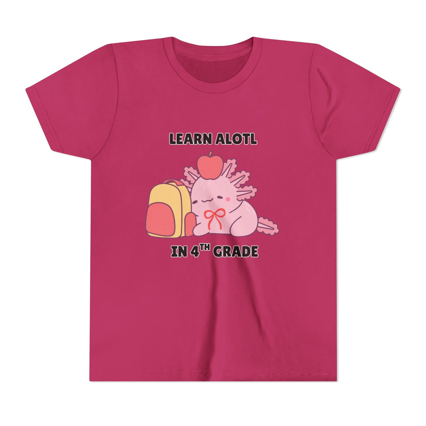 Learn Alotl in -- Grade (Customizable) Axolotl Back to School Youth Short Sleeve Tee