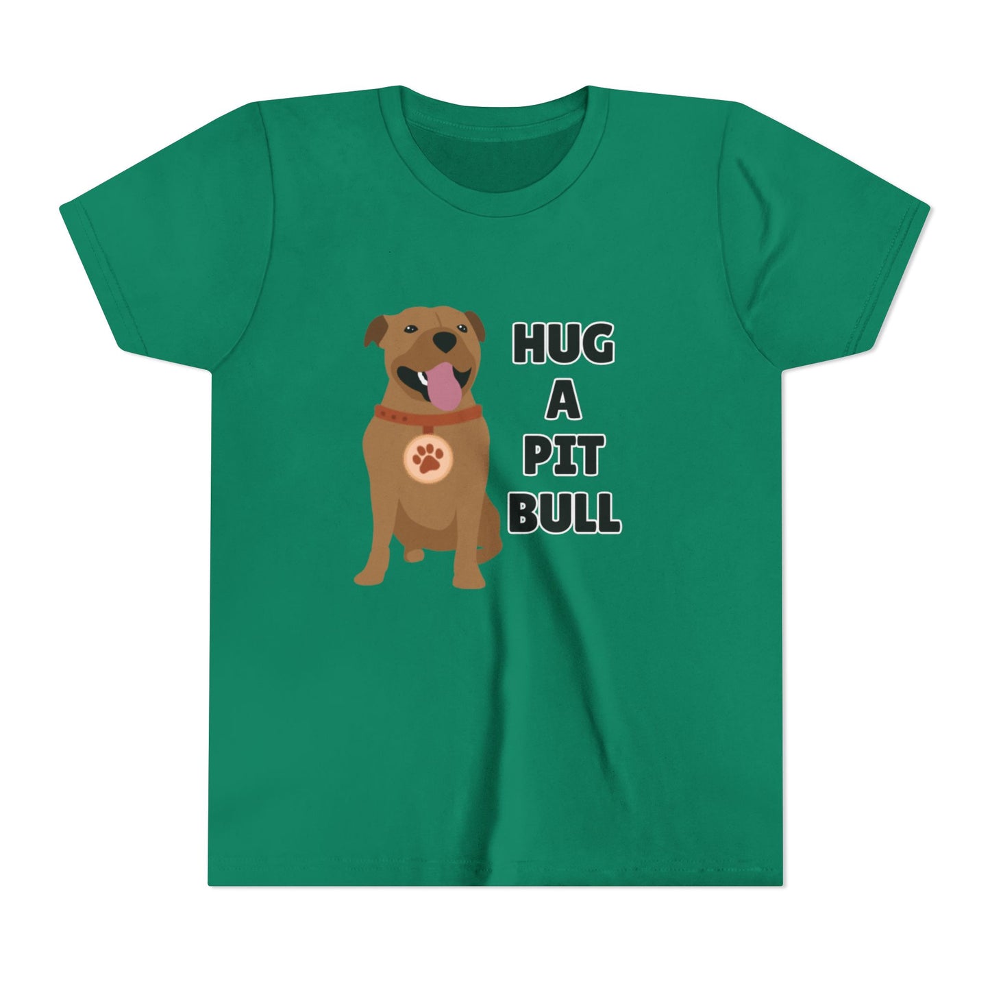 Hug a Pit Bull Youth Tee, Dog Lover Shirt, Kids Animal T-Shirt, Pet Adoption Awareness, Cute Gift, Animal Rescue Apparel