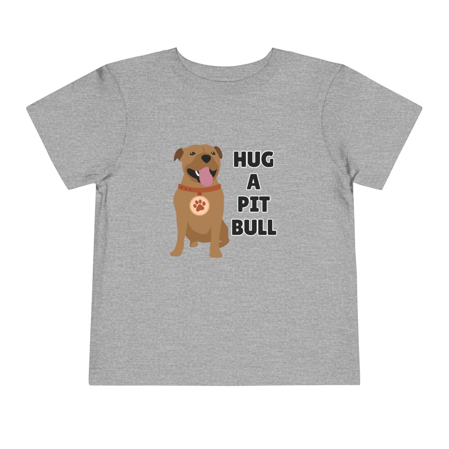 Toddler Sizes: Hug a Pitbull, Animal Rescue, Animal Adoption, Pit Bull Love Tee - Cute Short Sleeve Shirt for Kids, Animal Lovers Gift, Dog Lover Apparel, Playful Toddler Outfit, Funny Pet Tee
