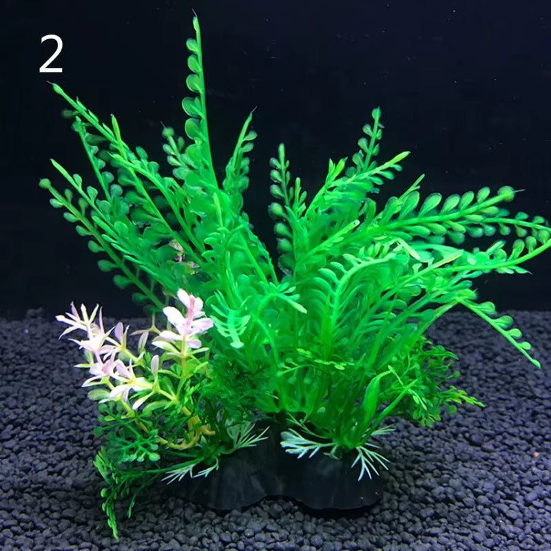 12 Kinds Artificial Aquarium Decor Plants Water Weeds Ornament Aquatic Plant Fish Tank Grass Decoration Accessories 14Cm