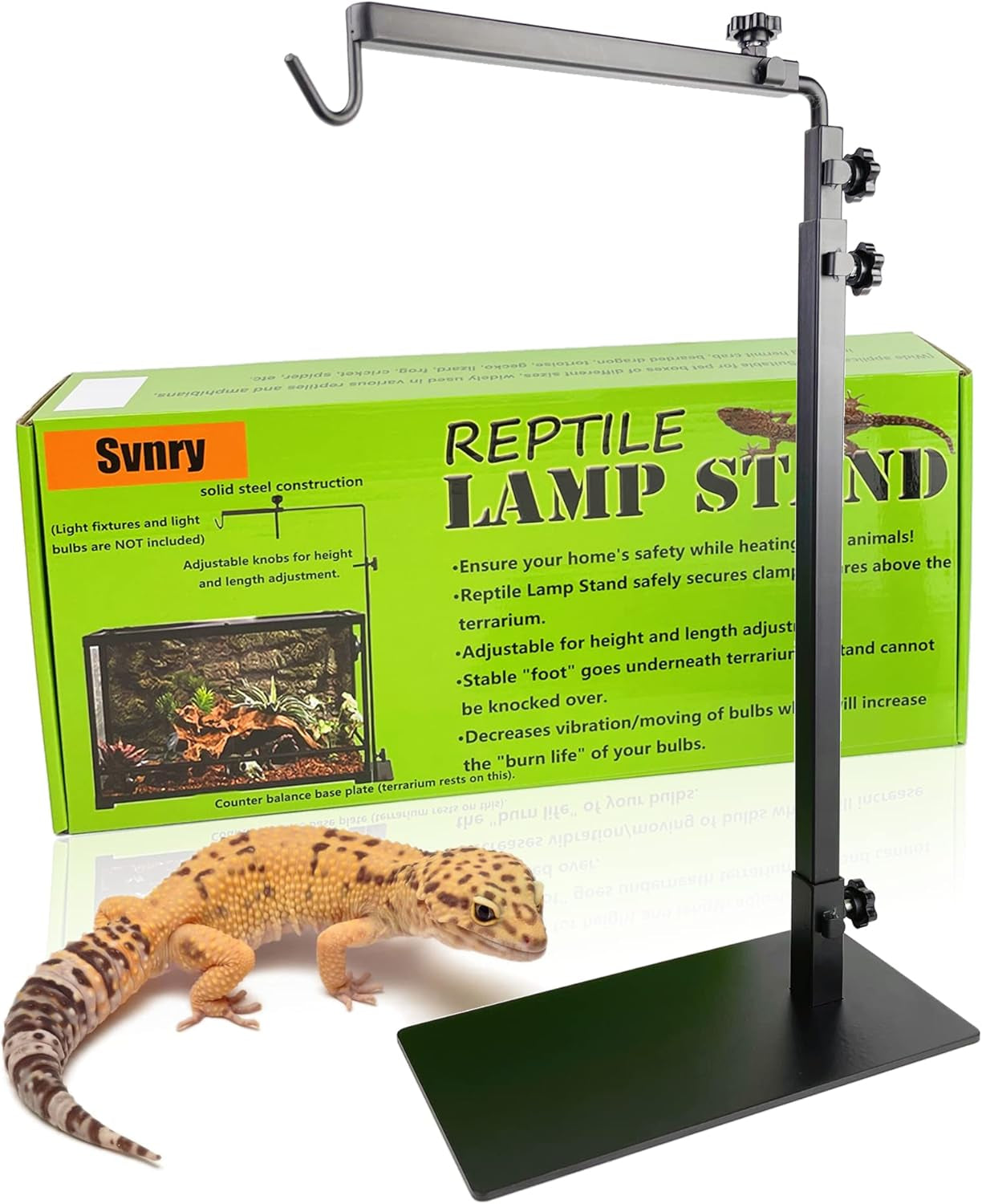 Reptile Lamp Stand Fixed Bracket - Terrarium Large Reptile Lamp Adjustable Metal Lamp Holder, Used for Amphibians and Lizards, Turtles and Snakes and Other Cold-Blooded Animals