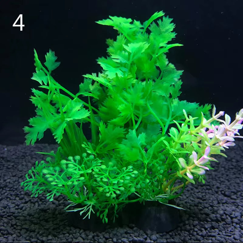 12 Kinds Artificial Aquarium Decor Plants Water Weeds Ornament Aquatic Plant Fish Tank Grass Decoration Accessories 14Cm