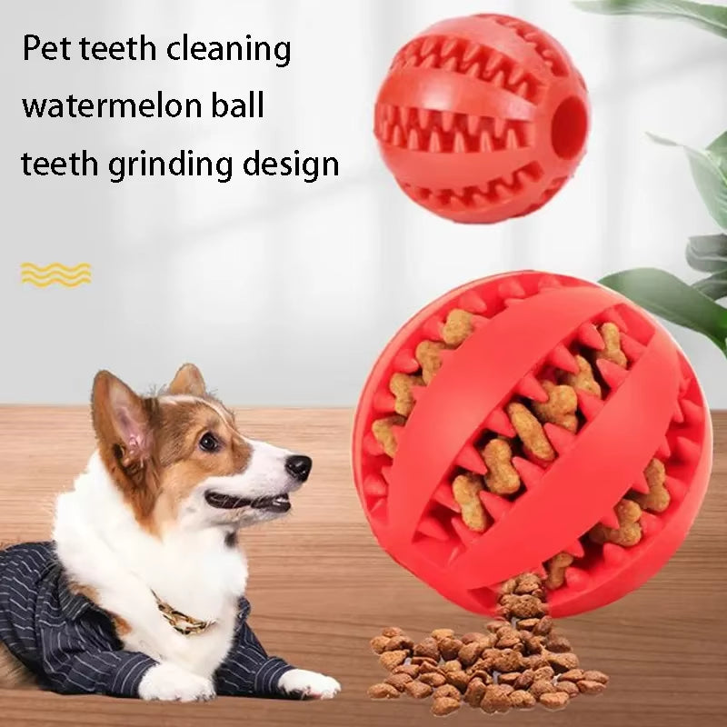 Pet Dog Toys Natural Rubber Food Ball Toy Soft Tooth Clean Treat Ball for Small Dog Cat Interactive Elasticity Puppy Chew Toy