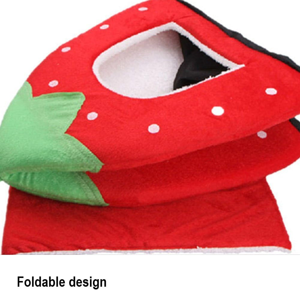 Rabbit Guinea Pig Hamster House Bed Cute Small Animal Pet Winter Warm Squirrel Hedgehog Chinchilla House Cage Nest Hamster Accessories (9X9X10 Inch (Pack of 1), A-Red)