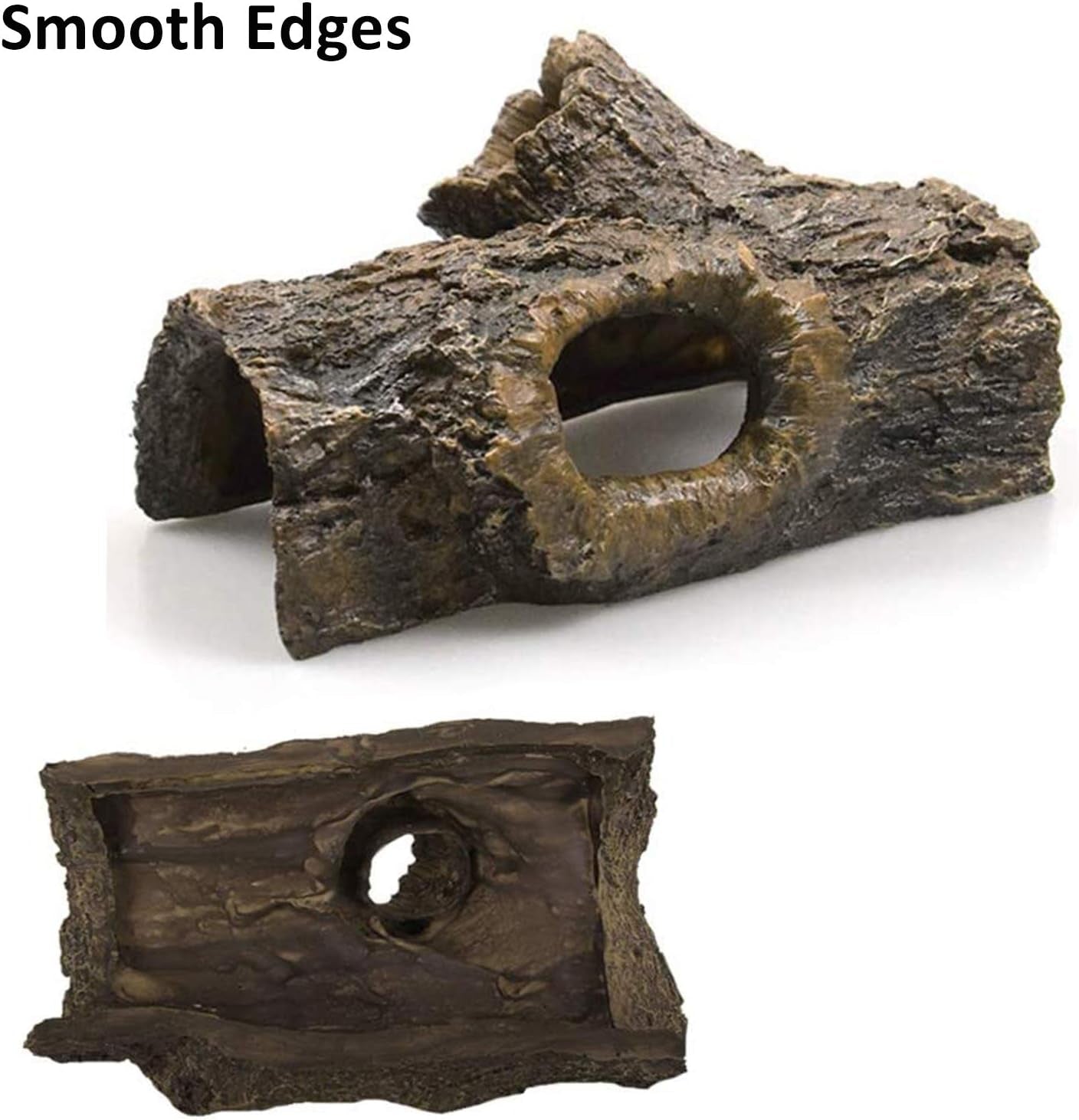 Aquarium Decoration Hollow Tree Trunk Fish Tank Decor, Betta Fish Ornament Artificial Resin Aquarium Log Fish Tank Decoration Wood with Holes & Fish Hideout Hiding Caves