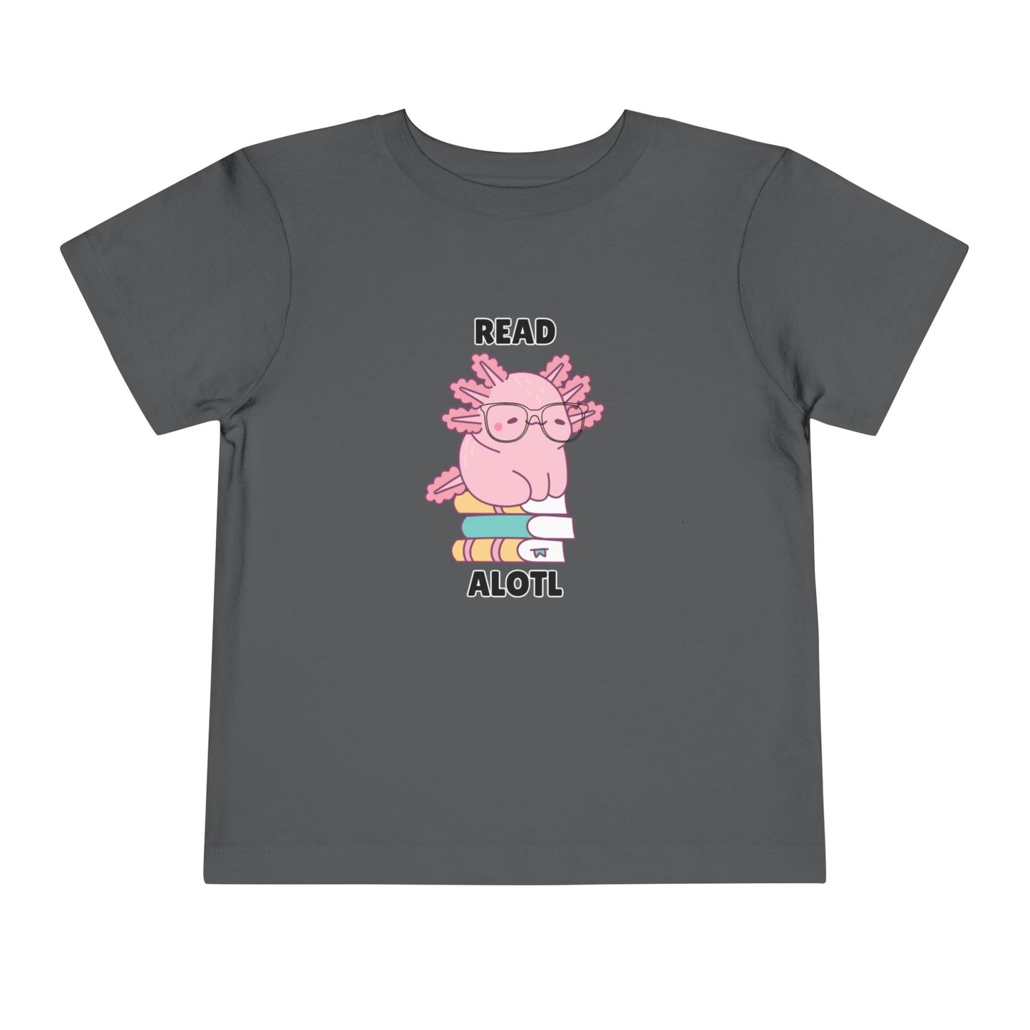 Toddler Sizes: Read Alotl Axolotl Cute Toddler Tee - "Read Alotl" Design, Kids' Short Sleeve T-Shirt, Gift for Book Lovers, Fun Reading Apparel, Toddler Gift Idea