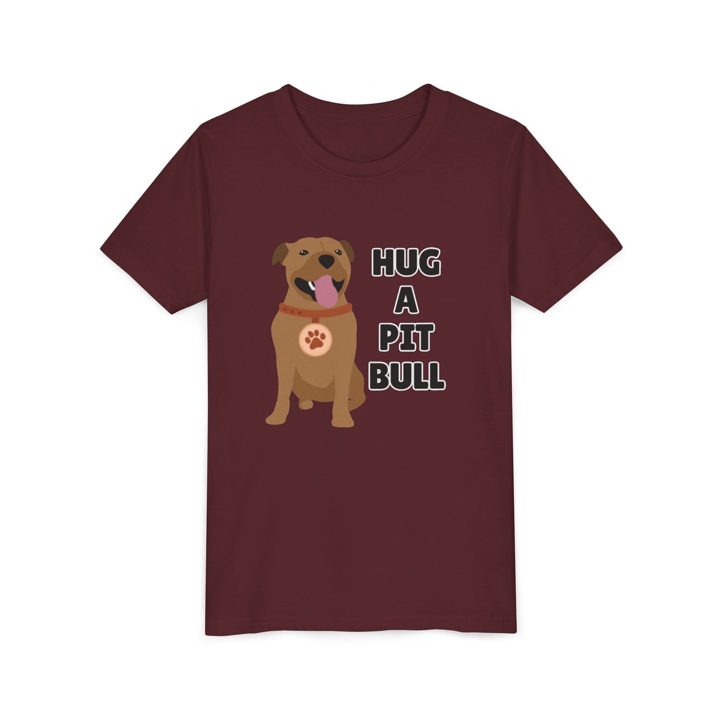 Hug a Pit Bull Youth Tee, Dog Lover Shirt, Kids Animal T-Shirt, Pet Adoption Awareness, Cute Gift, Animal Rescue Apparel