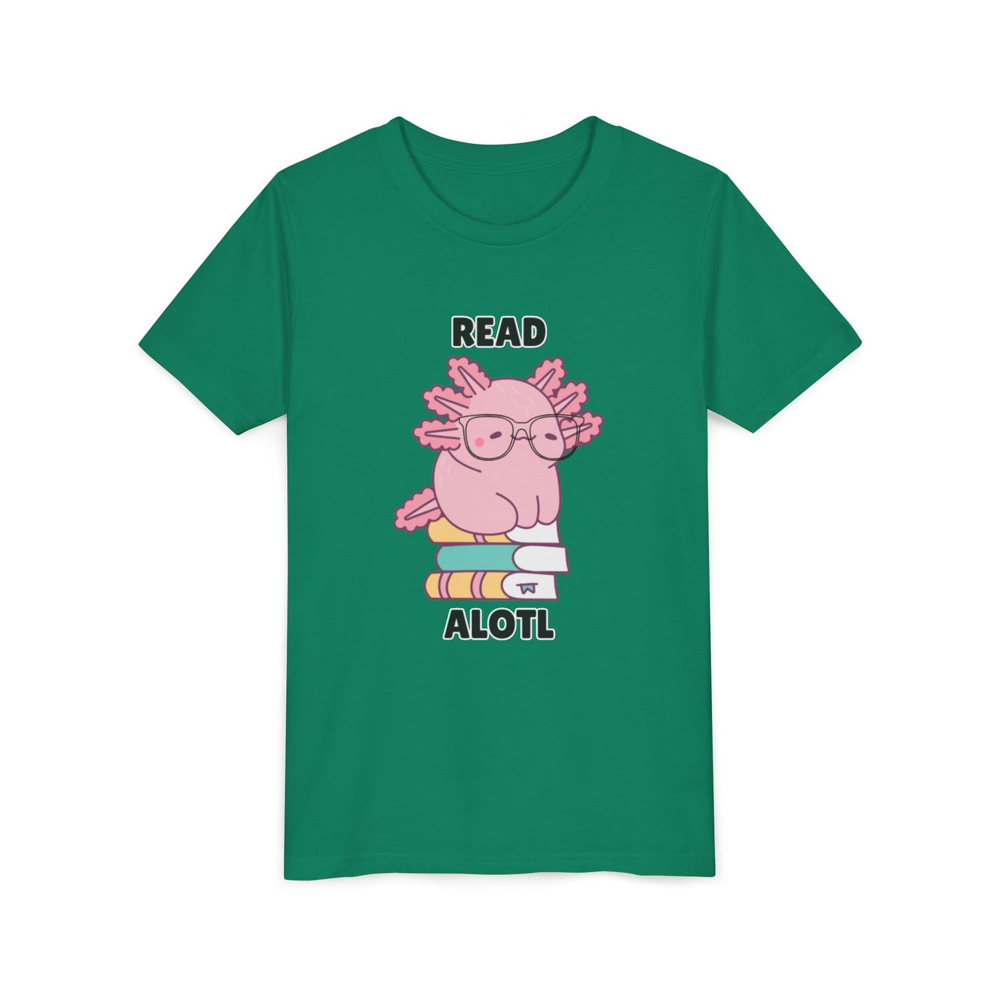 Youth Short Sleeve Tee Read Alotls Design - Fun Kids' Tee, Perfect for Book Lovers, Reading Theme, School Wear