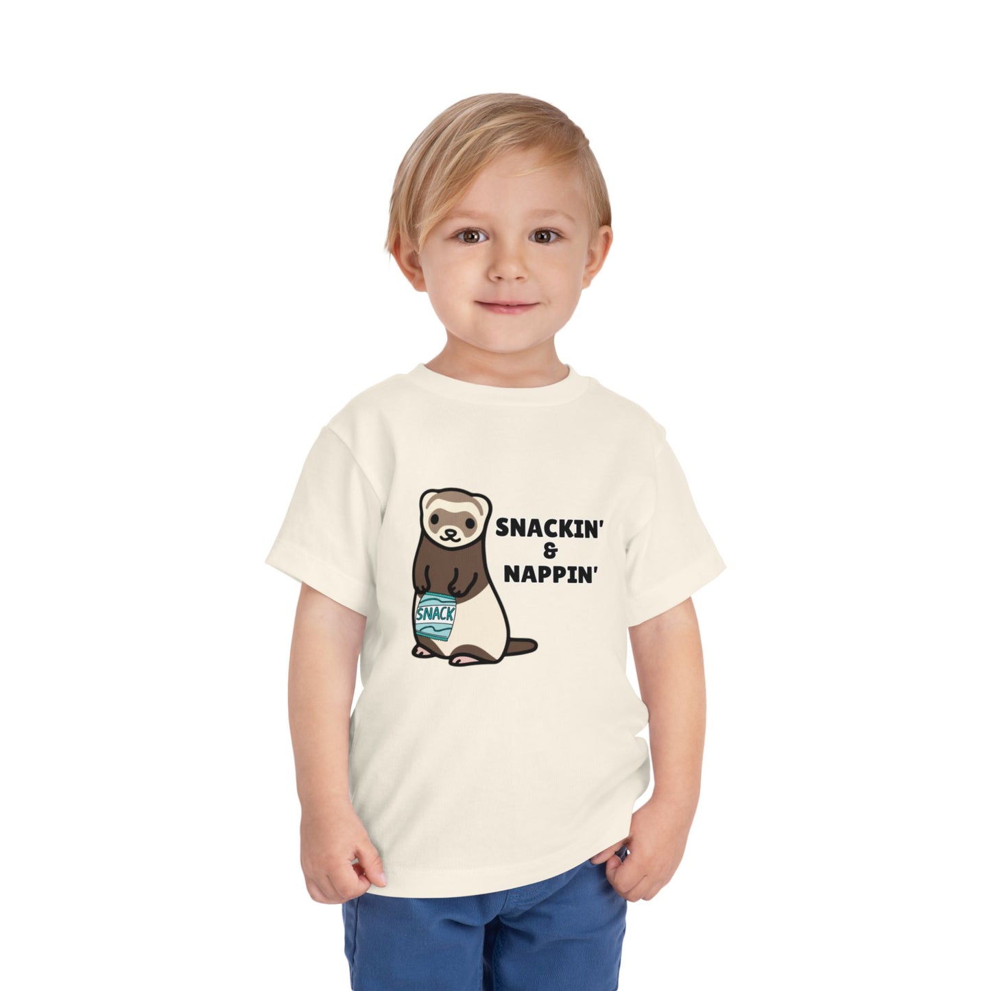Toddler Sizes: Snackin' and Nappin' Ferret T-Shirt, Adorable Toddler Tee - Snackin' & Nappin', Ferrets, Snacks, Cute Kids Shirt, Birthday Gift, Nursery Wear, Fun Toddler Apparel