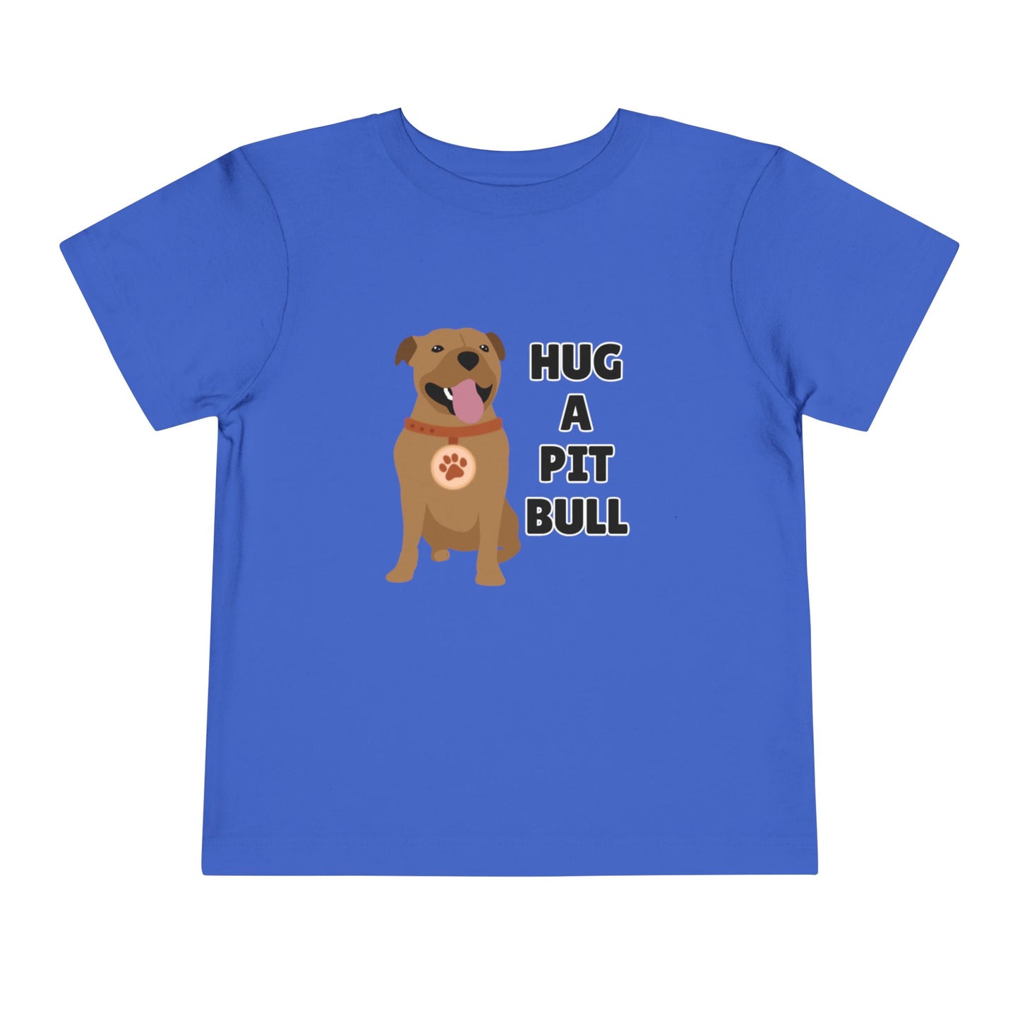 Toddler Sizes: Hug a Pitbull, Animal Rescue, Animal Adoption, Pit Bull Love Tee - Cute Short Sleeve Shirt for Kids, Animal Lovers Gift, Dog Lover Apparel, Playful Toddler Outfit, Funny Pet Tee