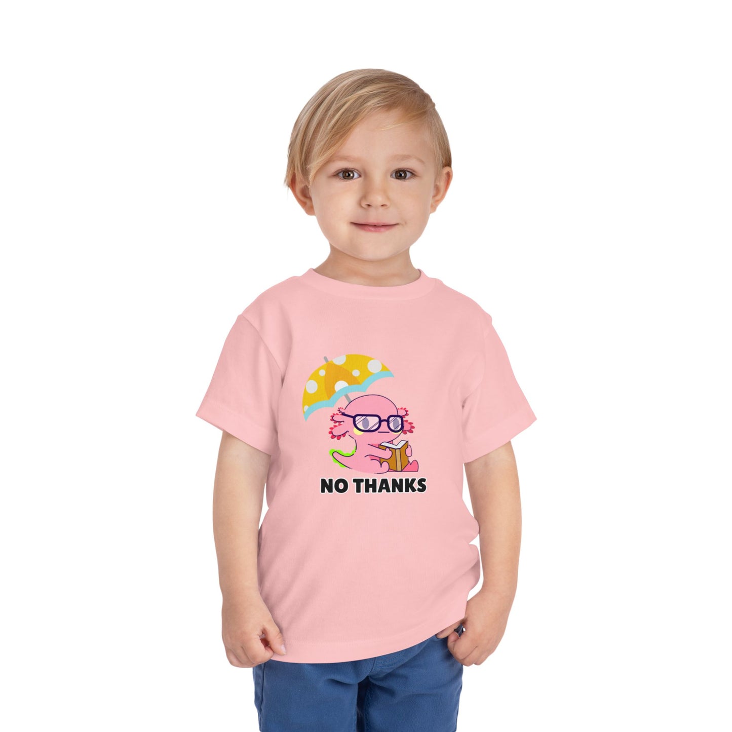 Toddler Sizes: Axolotl "No Thanks" Umbrella T-Shirt, Playful Toddler Tee - 'No Thanks' | Cute Kids Shirt, Funny Toddler Gift, Summer T-Shirt, Casual Wear, Kid's Clothing