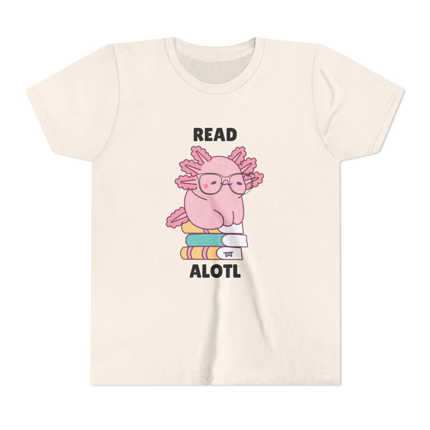 Youth Short Sleeve Tee Read Alotls Design - Fun Kids' Tee, Perfect for Book Lovers, Reading Theme, School Wear