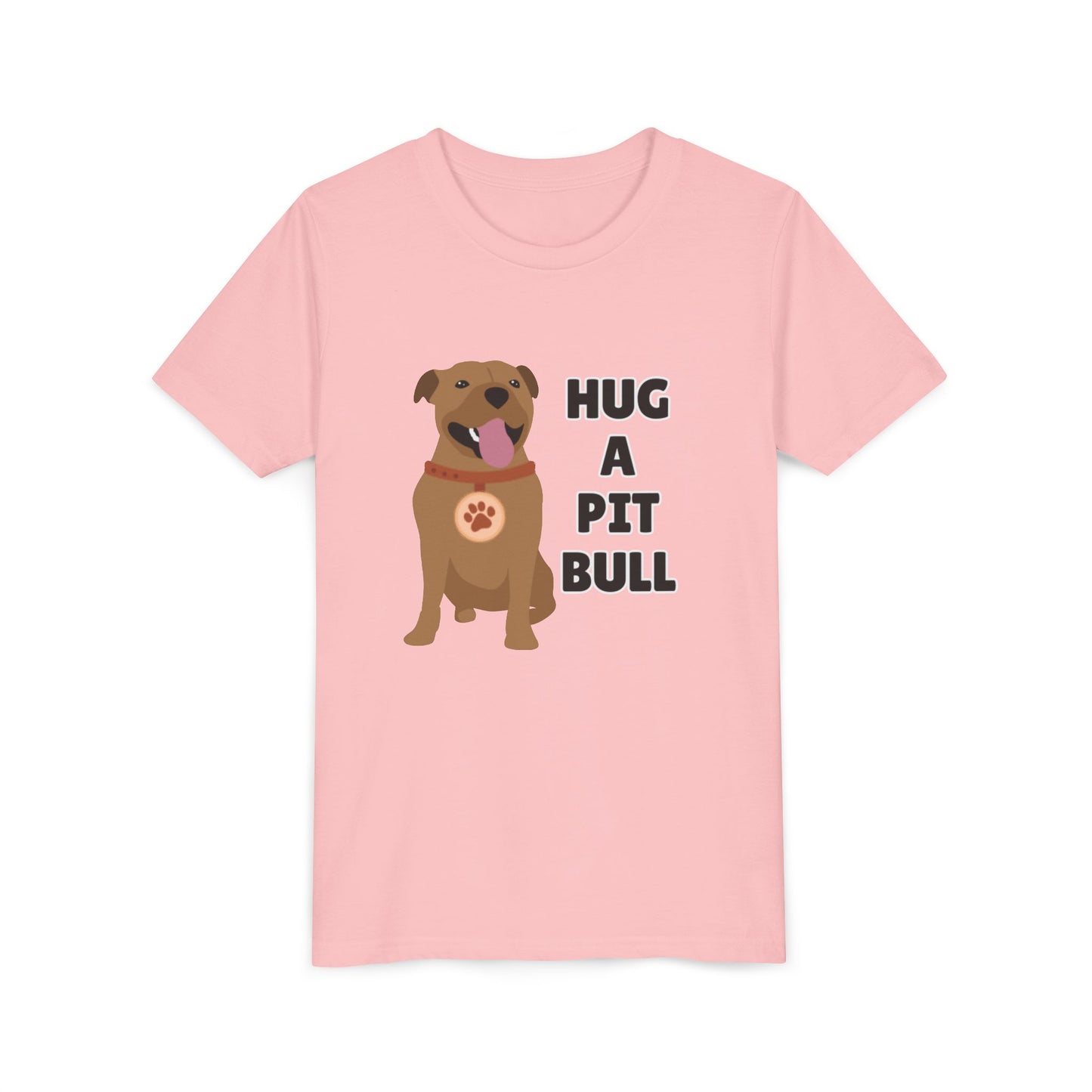 Hug a Pit Bull Youth Tee, Dog Lover Shirt, Kids Animal T-Shirt, Pet Adoption Awareness, Cute Gift, Animal Rescue Apparel