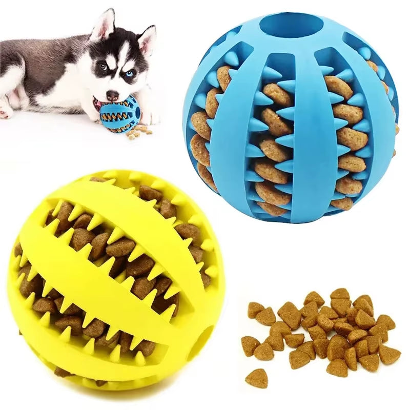 Pet Dog Toys Natural Rubber Food Ball Toy Soft Tooth Clean Treat Ball for Small Dog Cat Interactive Elasticity Puppy Chew Toy