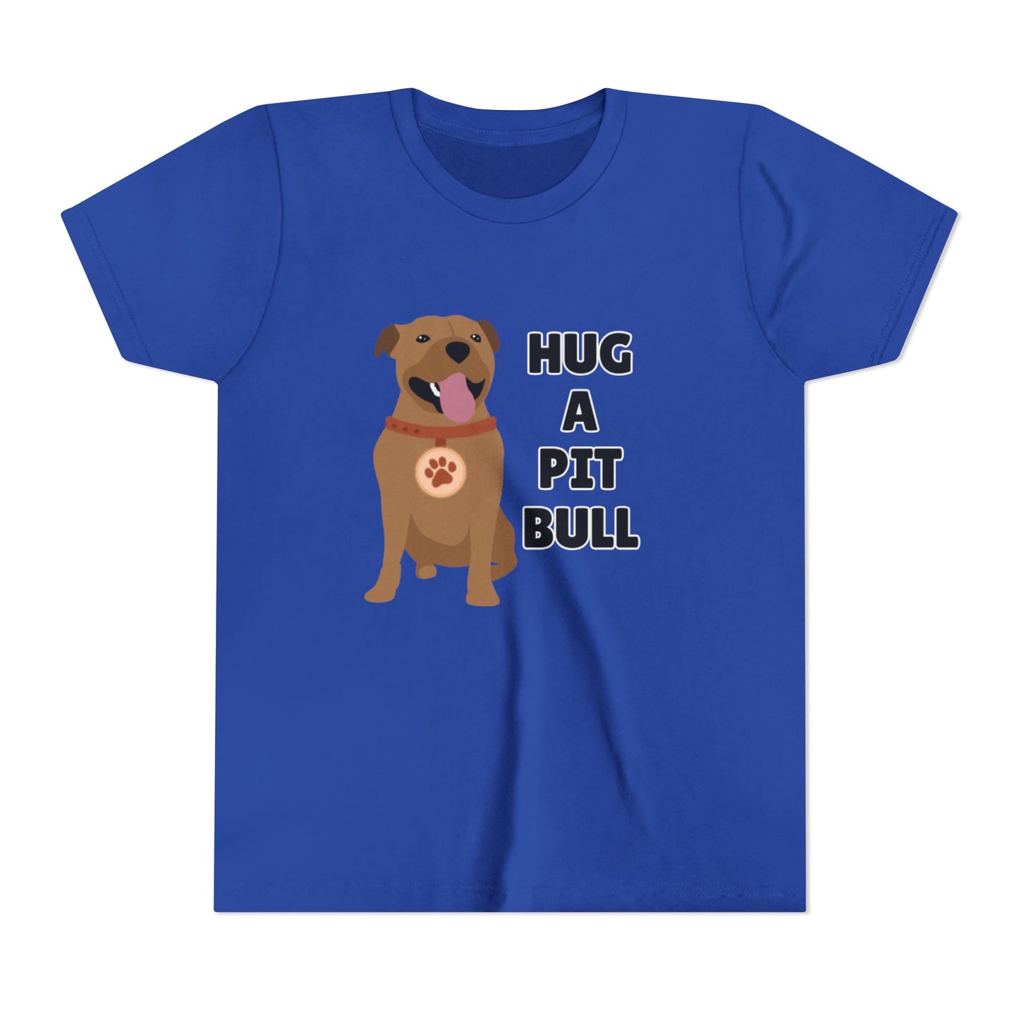 Hug a Pit Bull Youth Tee, Dog Lover Shirt, Kids Animal T-Shirt, Pet Adoption Awareness, Cute Gift, Animal Rescue Apparel