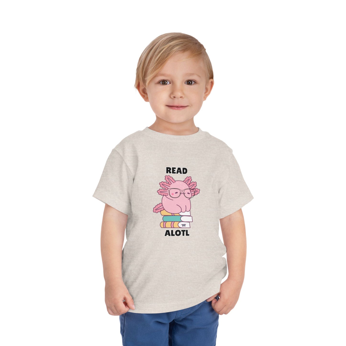 Toddler Sizes: Read Alotl Axolotl Cute Toddler Tee - "Read Alotl" Design, Kids' Short Sleeve T-Shirt, Gift for Book Lovers, Fun Reading Apparel, Toddler Gift Idea