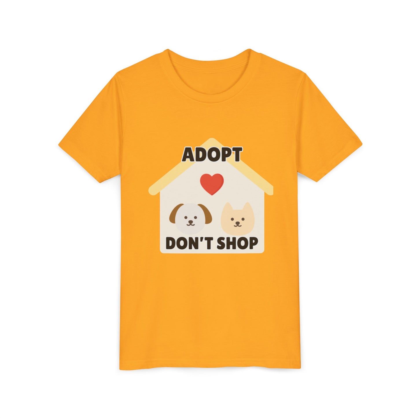 Adopt Don't Shop Youth Tee, Kid's Animal Love Shirt, Animal Rescue T-Shirt, Pet Adoption Awareness Tee, Gift for Dog and Cat Lovers