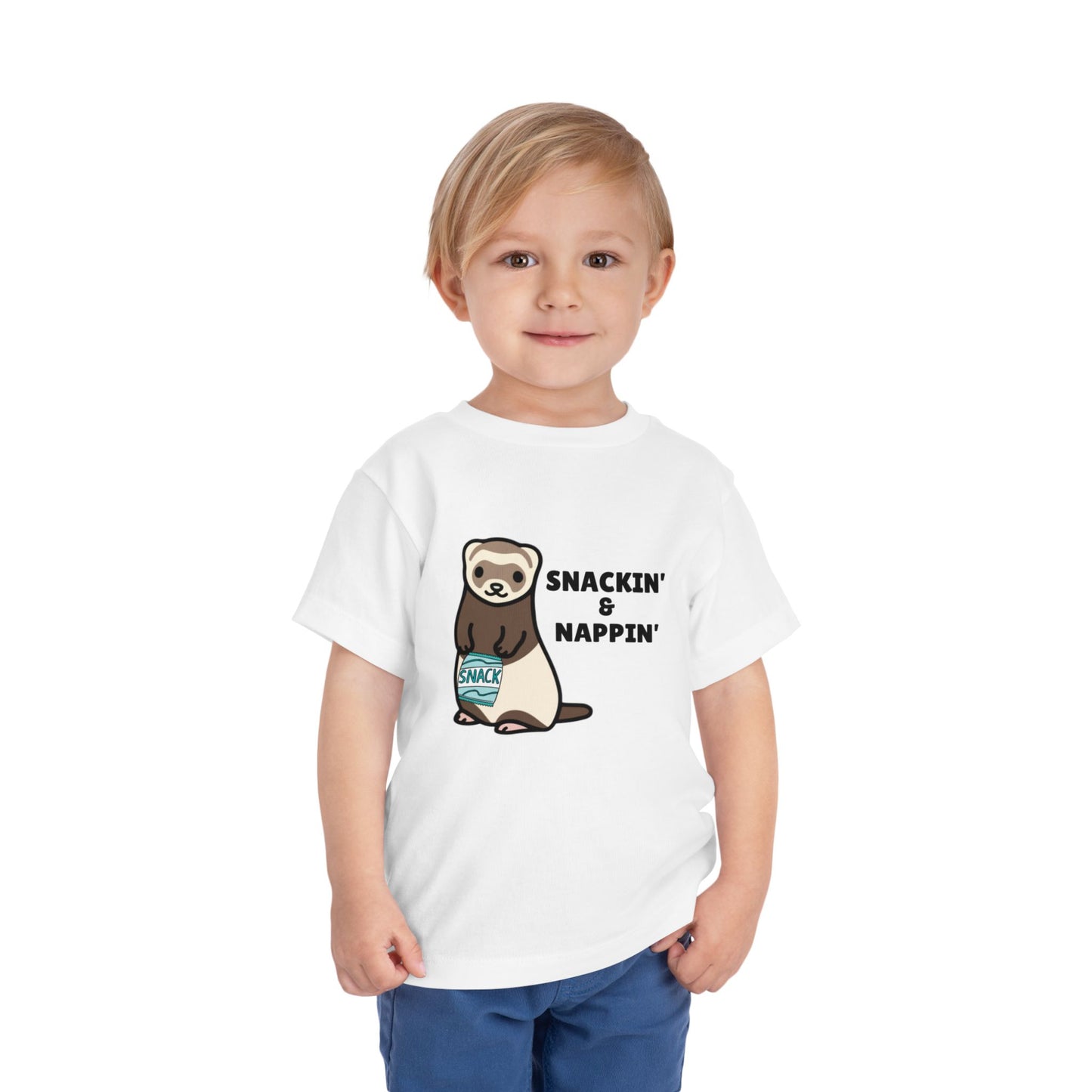 Toddler Sizes: Snackin' and Nappin' Ferret T-Shirt, Adorable Toddler Tee - Snackin' & Nappin', Ferrets, Snacks, Cute Kids Shirt, Birthday Gift, Nursery Wear, Fun Toddler Apparel