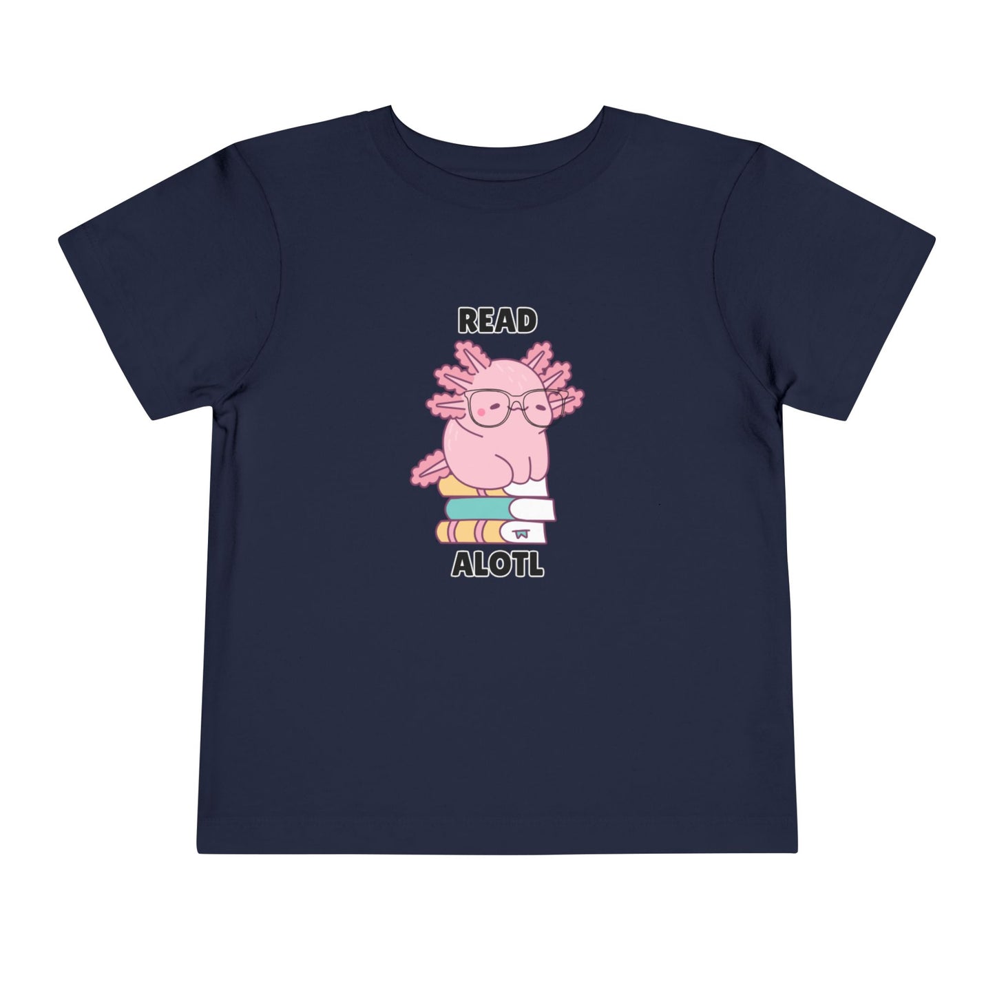Toddler Sizes: Read Alotl Axolotl Cute Toddler Tee - "Read Alotl" Design, Kids' Short Sleeve T-Shirt, Gift for Book Lovers, Fun Reading Apparel, Toddler Gift Idea