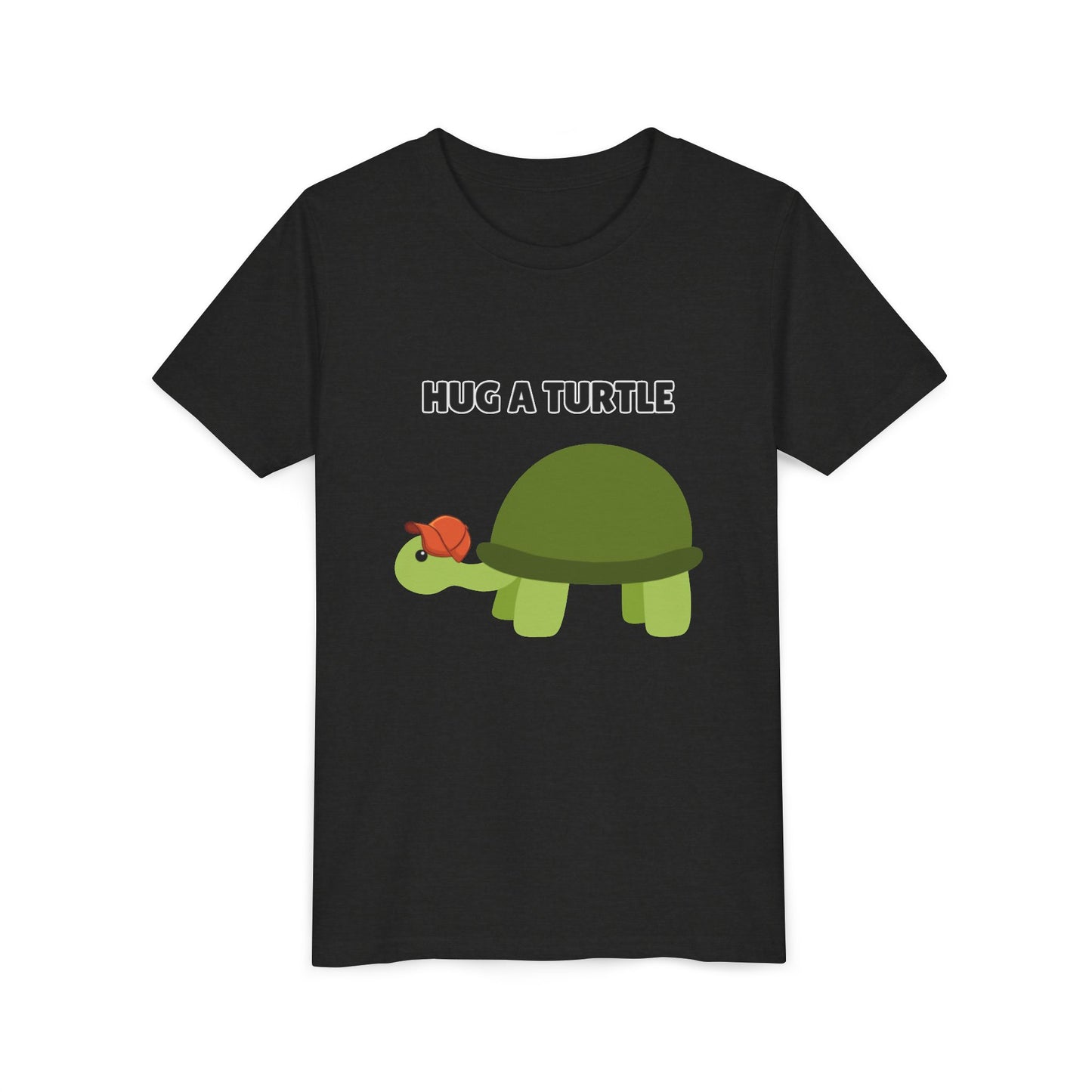 Hug a Turtle Youth Tee - Fun Nature Shirt, Children's Gift, Green Turtle Art, Ocean Conservation, Cute Animal Shirt
