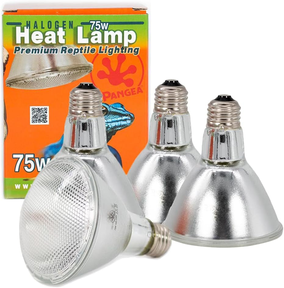 75W Halogen Heat Lamp (4 Pack) for Reptiles - Warming UVA and Infrared Light for Turtles, Tortoises, Bearded Dragons, and More - Heating Bulb Accessories, Designed for Ceramic Sockets (75 Watt)