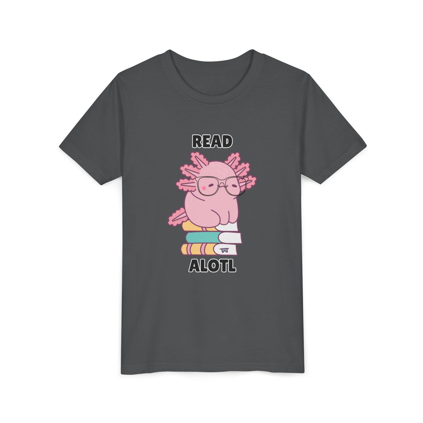 Youth Short Sleeve Tee Read Alotls Design - Fun Kids' Tee, Perfect for Book Lovers, Reading Theme, School Wear