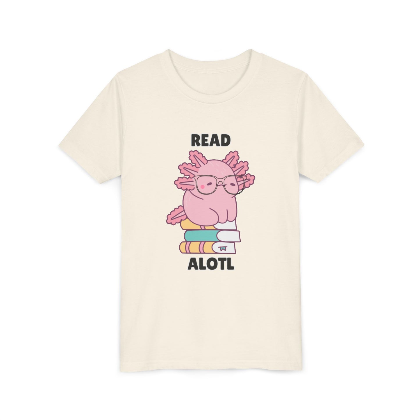 Youth Short Sleeve Tee Read Alotls Design - Fun Kids' Tee, Perfect for Book Lovers, Reading Theme, School Wear