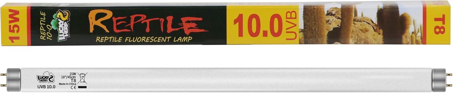 18Inch 15W T8 UVB 10.0 Reptile Light, UVA UVB Bulb, Fluorescent Lamp for Reptiles Amphibian