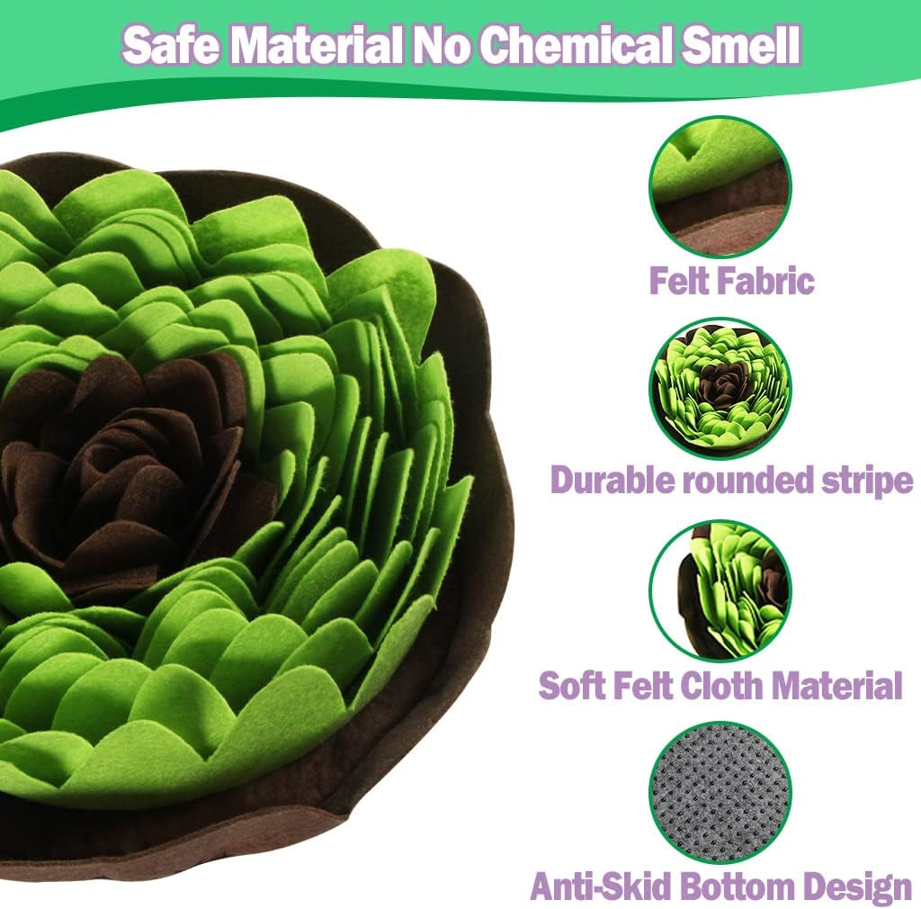 Dog Slow Feeding Mat, Pet Snuffle Mat for Dogs Training Foraging Sniffing Pad Interactive Feed Toy for Cats Dogs Portable Travel Use for Stress Release,Light Green