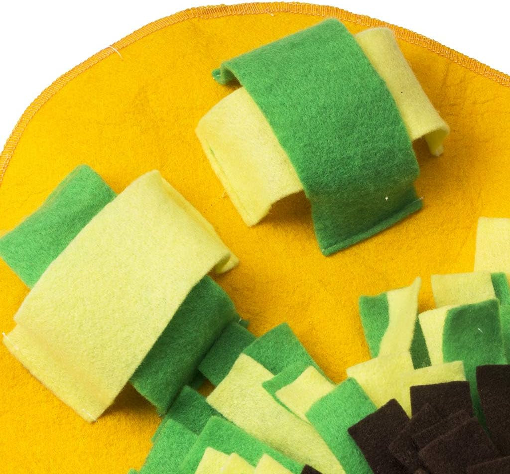 Dog Snuffle Mat for Small Large Dogs, Machine Washable Training Mats Pet, Activity Mat for Foraging Skill, Stress Release (Yellow-Green)