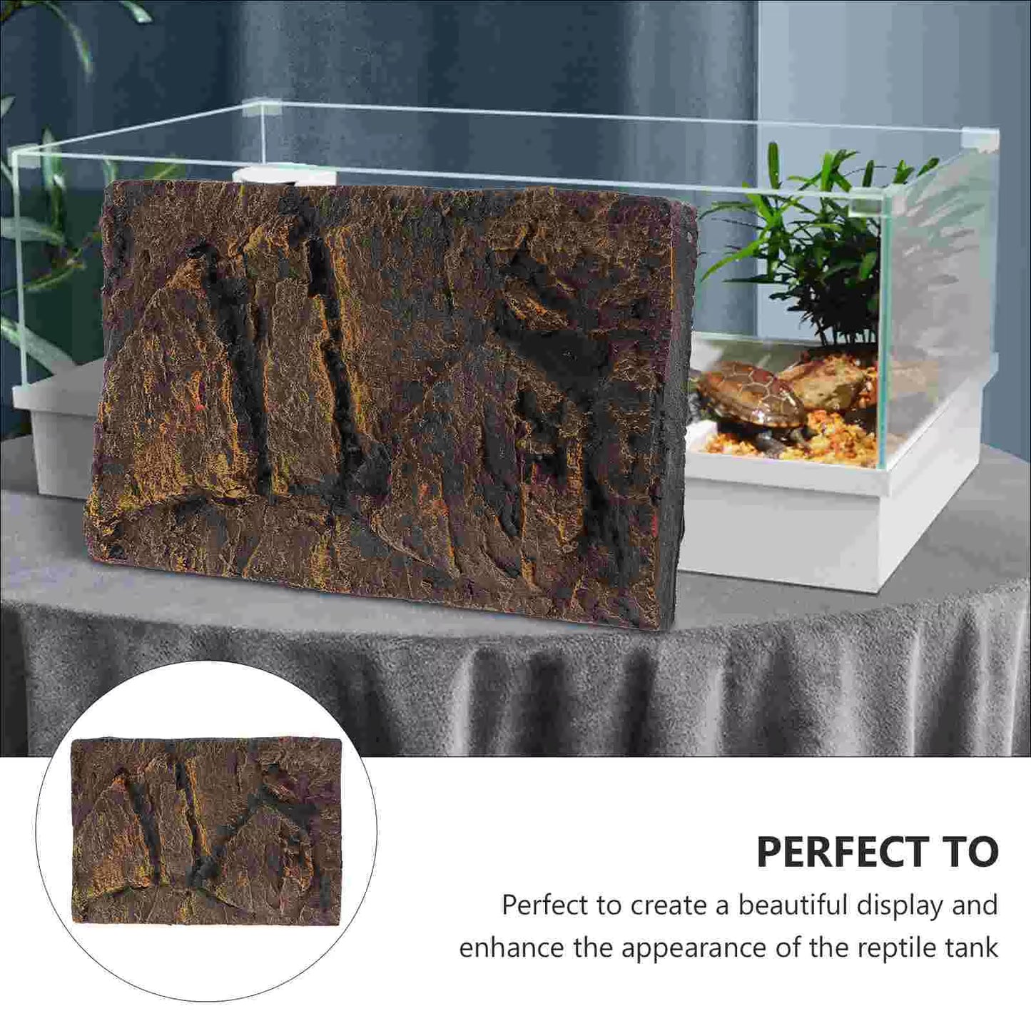 Pu Material Reptile Tank Decoration Board Turtle Background Panel Decorative Reptile Habitat Decor Terrarium Decor Pet Habitat