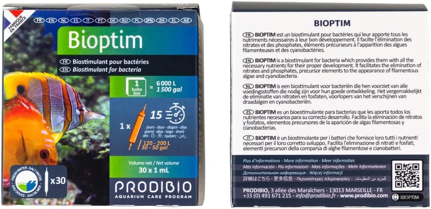 Bioptim, Nutrients for Bacteria, Saltwater, 30/1 Ml Vials, 30 Gal and Up