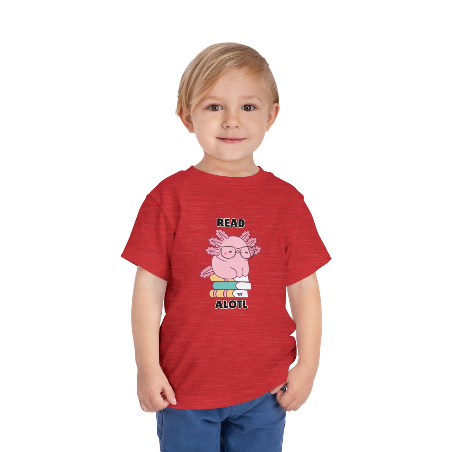 Toddler Sizes: Read Alotl Axolotl Cute Toddler Tee - "Read Alotl" Design, Kids' Short Sleeve T-Shirt, Gift for Book Lovers, Fun Reading Apparel, Toddler Gift Idea
