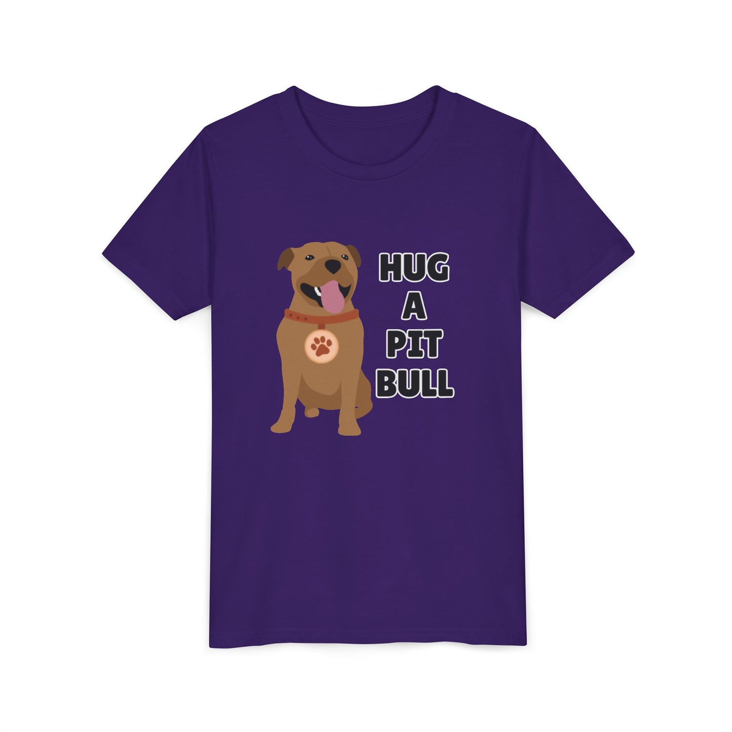 Hug a Pit Bull Youth Tee, Dog Lover Shirt, Kids Animal T-Shirt, Pet Adoption Awareness, Cute Gift, Animal Rescue Apparel