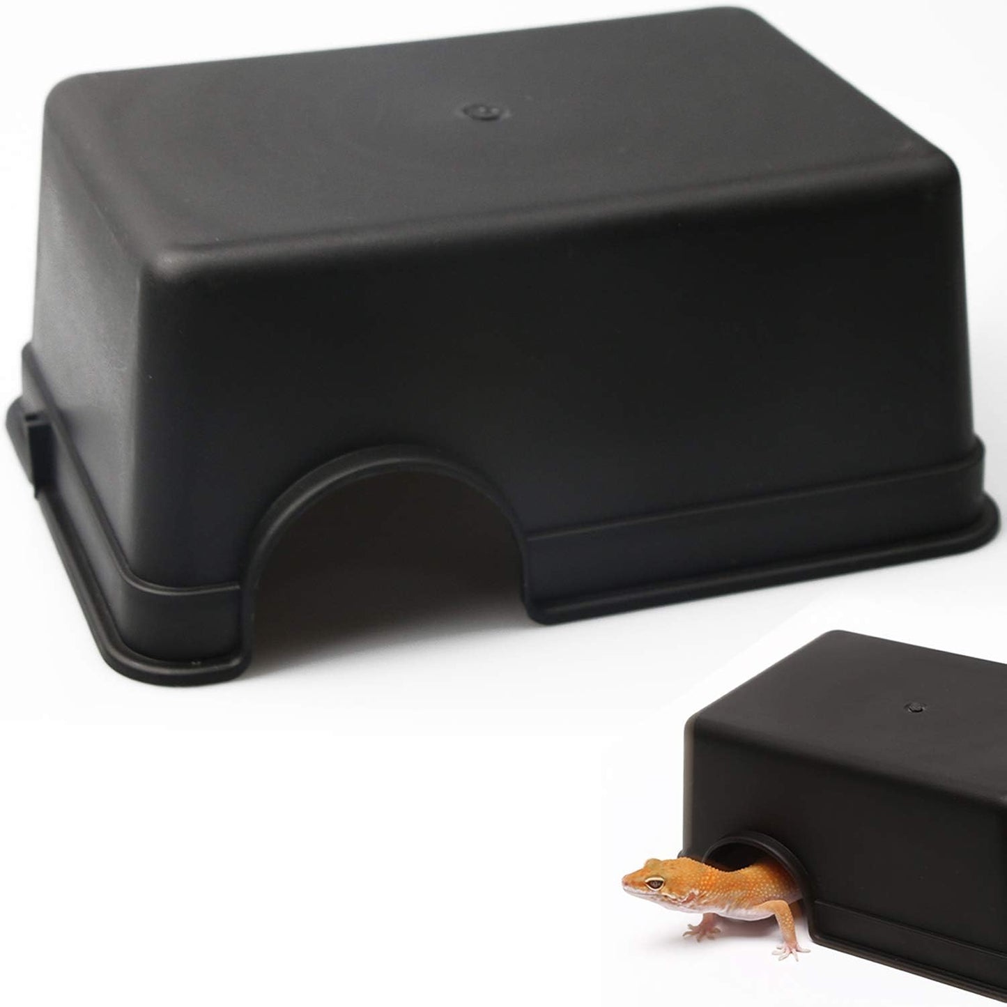 Reptile Hide Box for Gecko & Snake - Feel Secure & Safe, Durable Material, Easy to Clean - Medium (6.9" X 4.9" X 2.9")