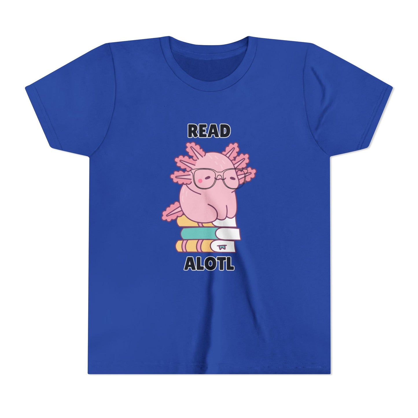 Youth Short Sleeve Tee Read Alotls Design - Fun Kids' Tee, Perfect for Book Lovers, Reading Theme, School Wear