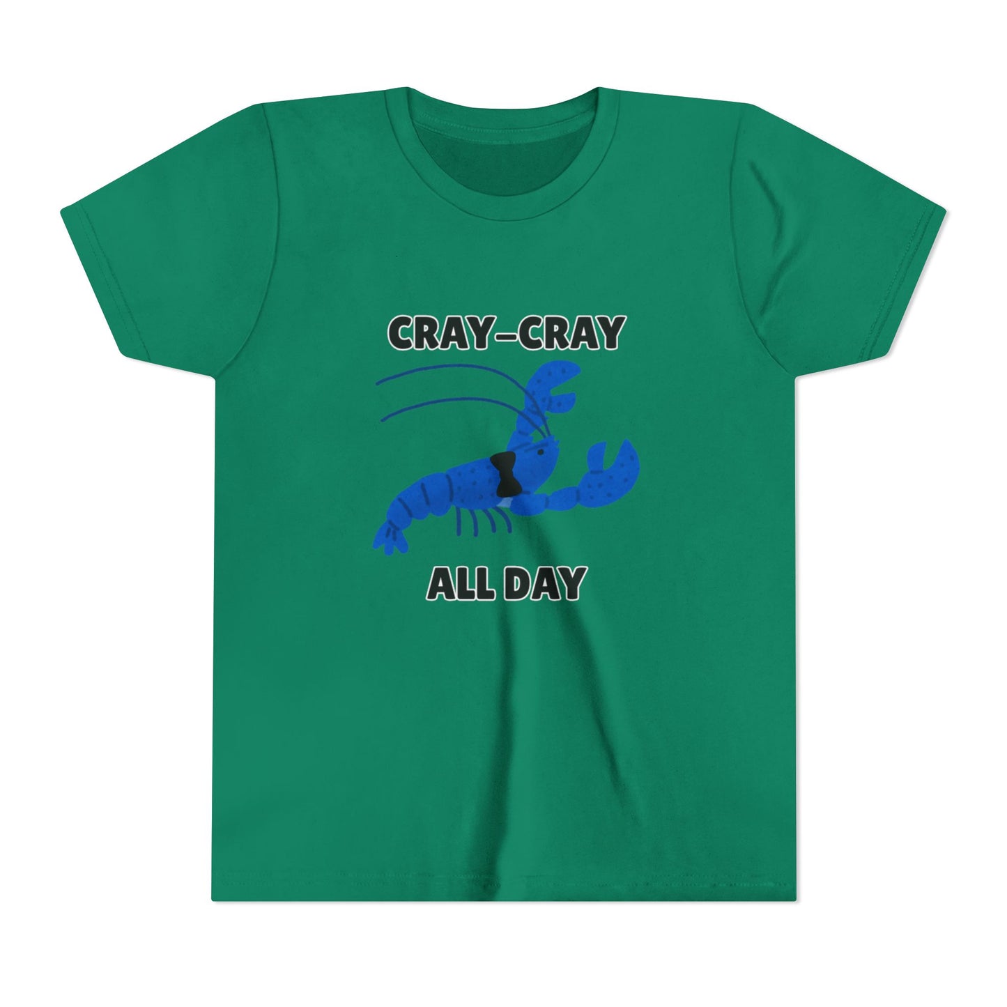 Crayfish Cray-Cray All Day Electric Mini Lobster Youth Tee, Fun Kids Shirt, Summer Outfit