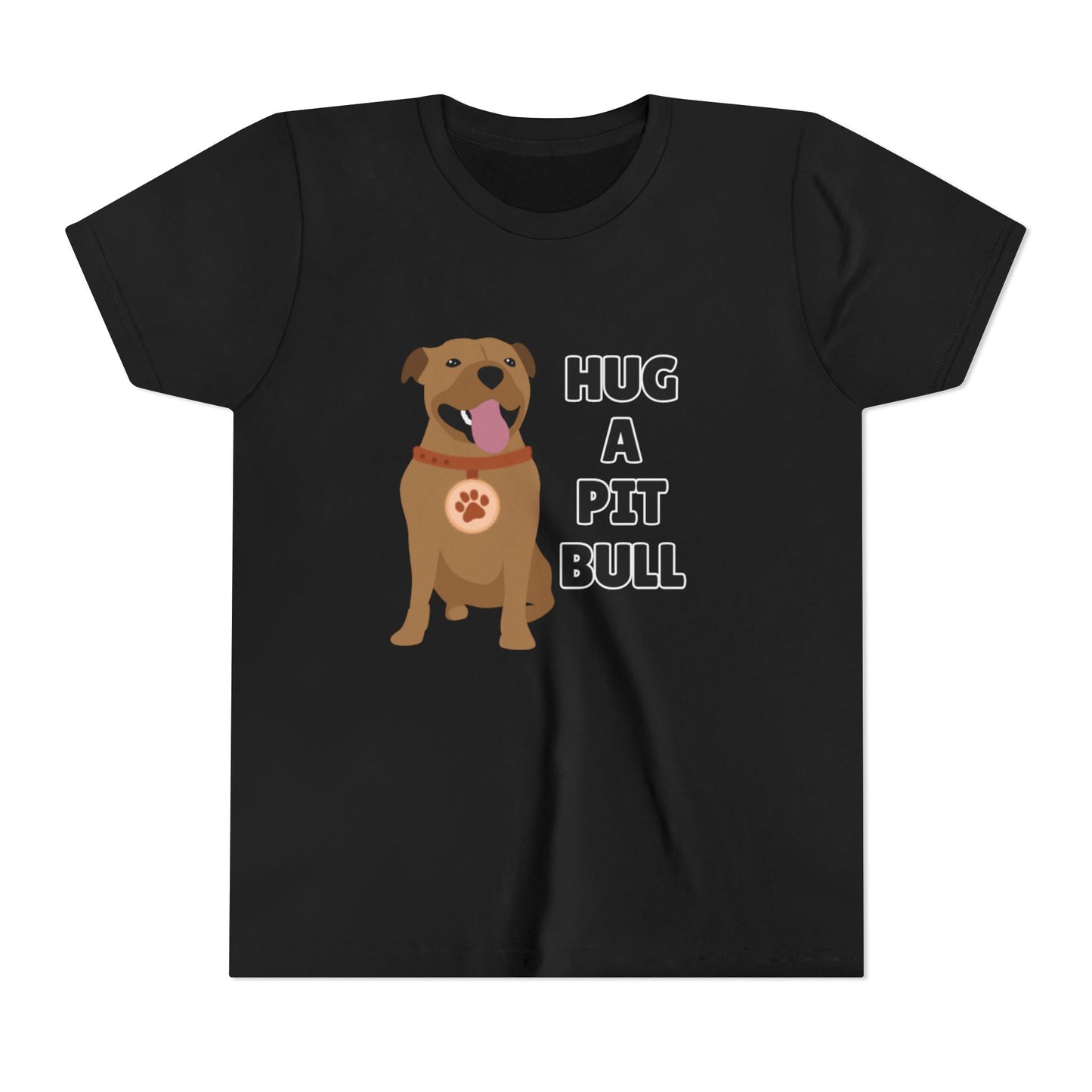 Hug a Pit Bull Youth Tee, Dog Lover Shirt, Kids Animal T-Shirt, Pet Adoption Awareness, Cute Gift, Animal Rescue Apparel