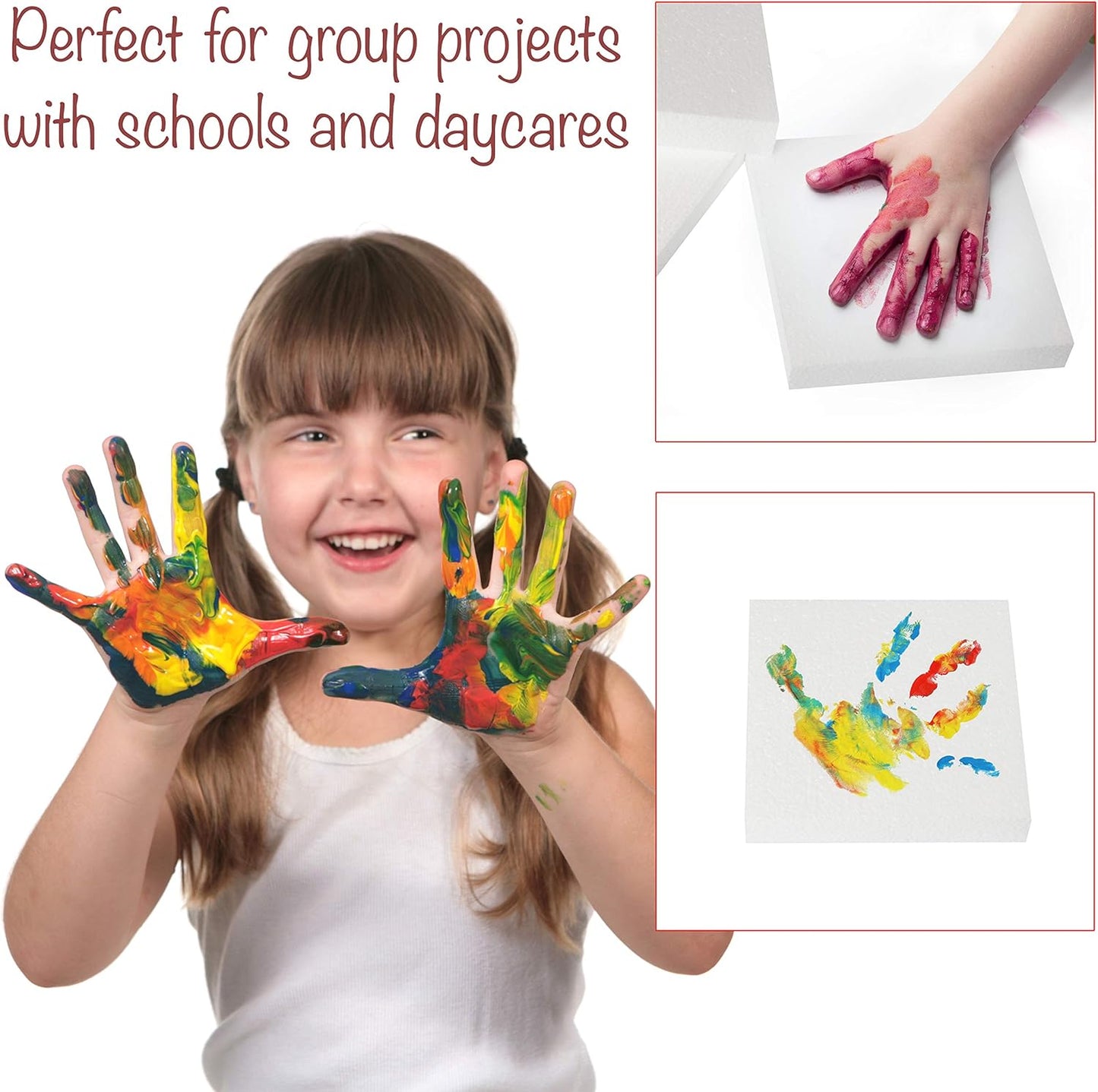 Silverlake Craft Foam Squares - American-Made Hard Foam - 24-Pack 6X6X1 EPS Boards for Crafting, Teaching & Small Business