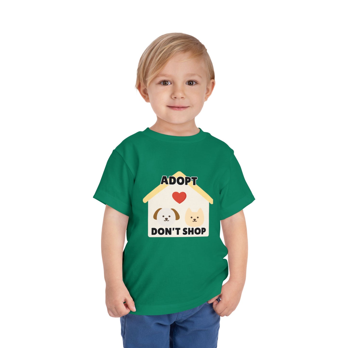 Toddler Sizes: Adopt Don't Shop Toddler Tee, Animal Rescue, Cute Animal Lover Shirt, Kids Apparel, Pet Adoption Awareness, Gift for Animal Lovers